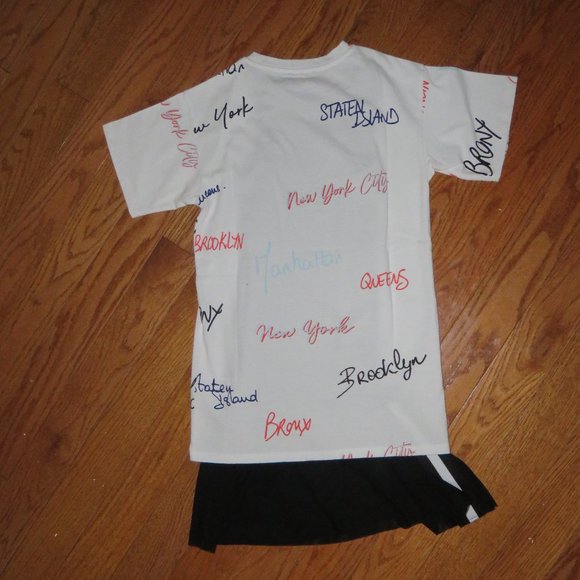 NWT DKNY white scribble girls dress set size 10 - Picture 7 of 9